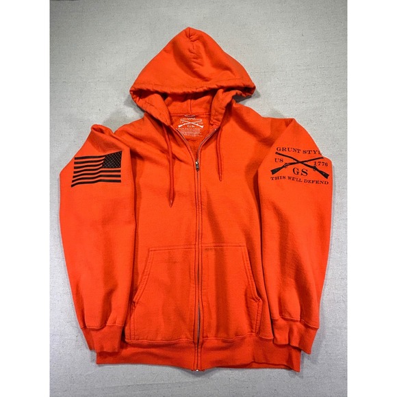 Grunt Style Men's Large HUNT Hoodie Full Zip Deer Outdoor Wear - Picture 1 of 8